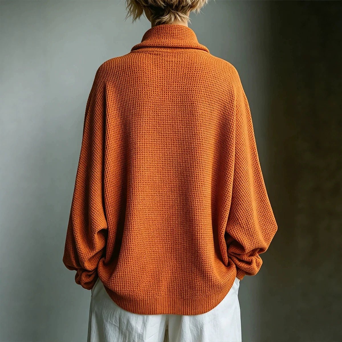 Aella - Textured Oversized High-Neck Top - White
