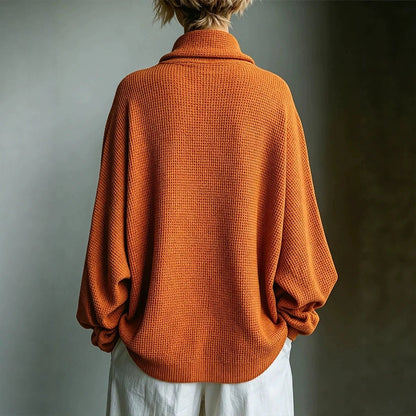 Aella - Textured Oversized High-Neck Top - White