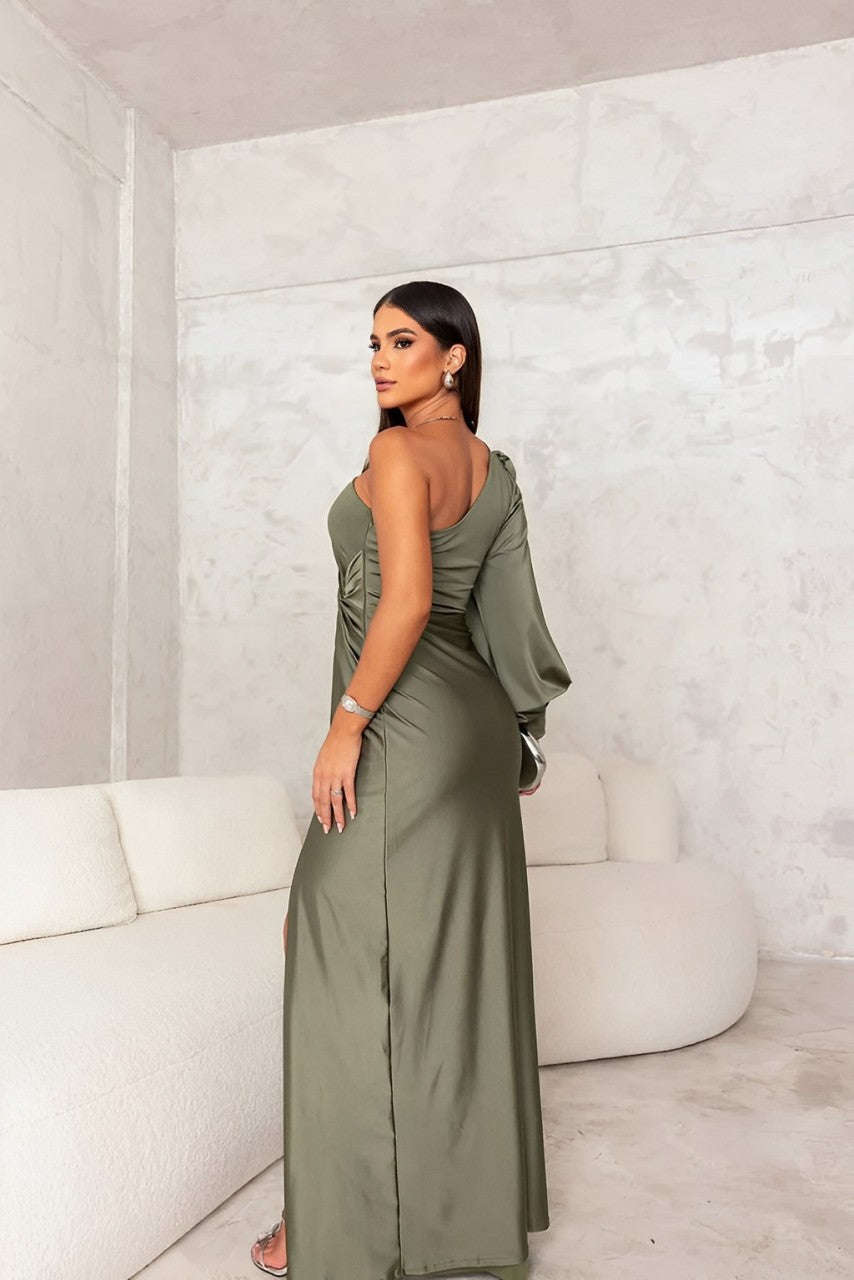 Xiomara - Soft-Touch One-Shoulder Maxi Dress - Blue