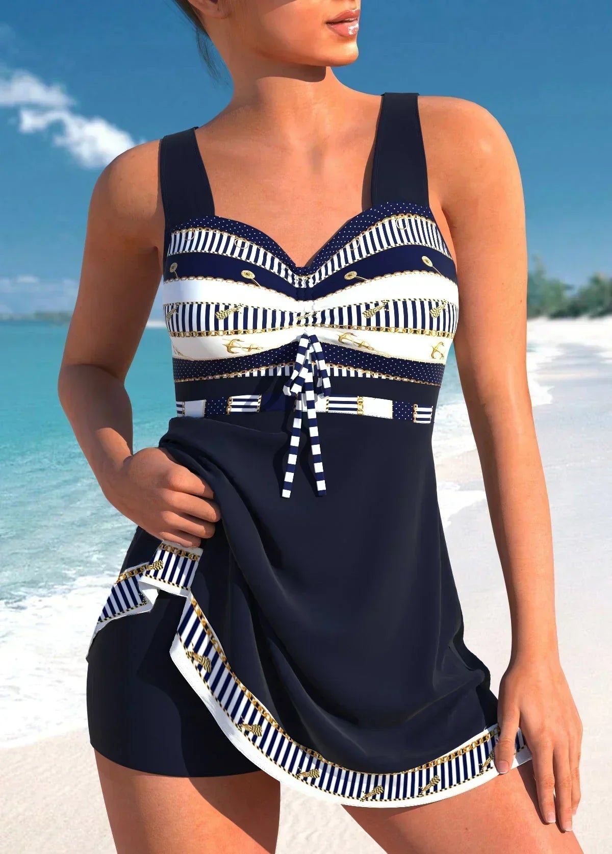 Anwen - Fitted Swimsuit - Midnight Blue